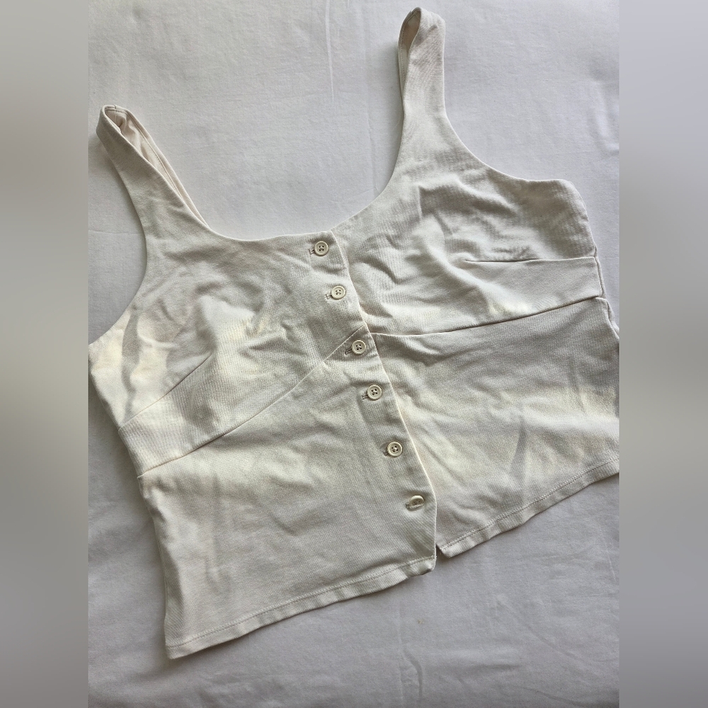 XL A New Day Cream Button-Up Top